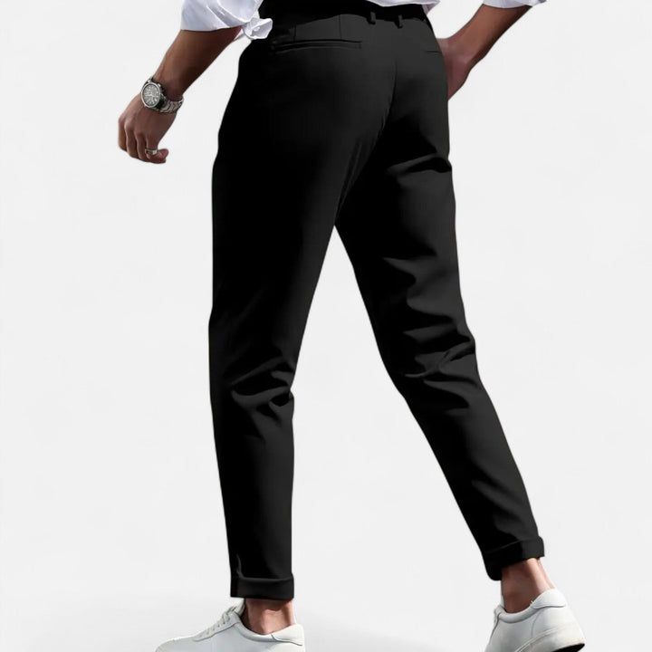 Men's Pleated Trousers Slim Fit Tailored Flat-Front Smart-Casual Office Formal Everyday Tapered Radcliff