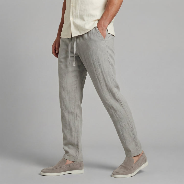 Men's Relaxed Fit Trousers Loose Drawstring Elastic Waist Casual Everyday Smart-Casual Tapered Lounge Marsden