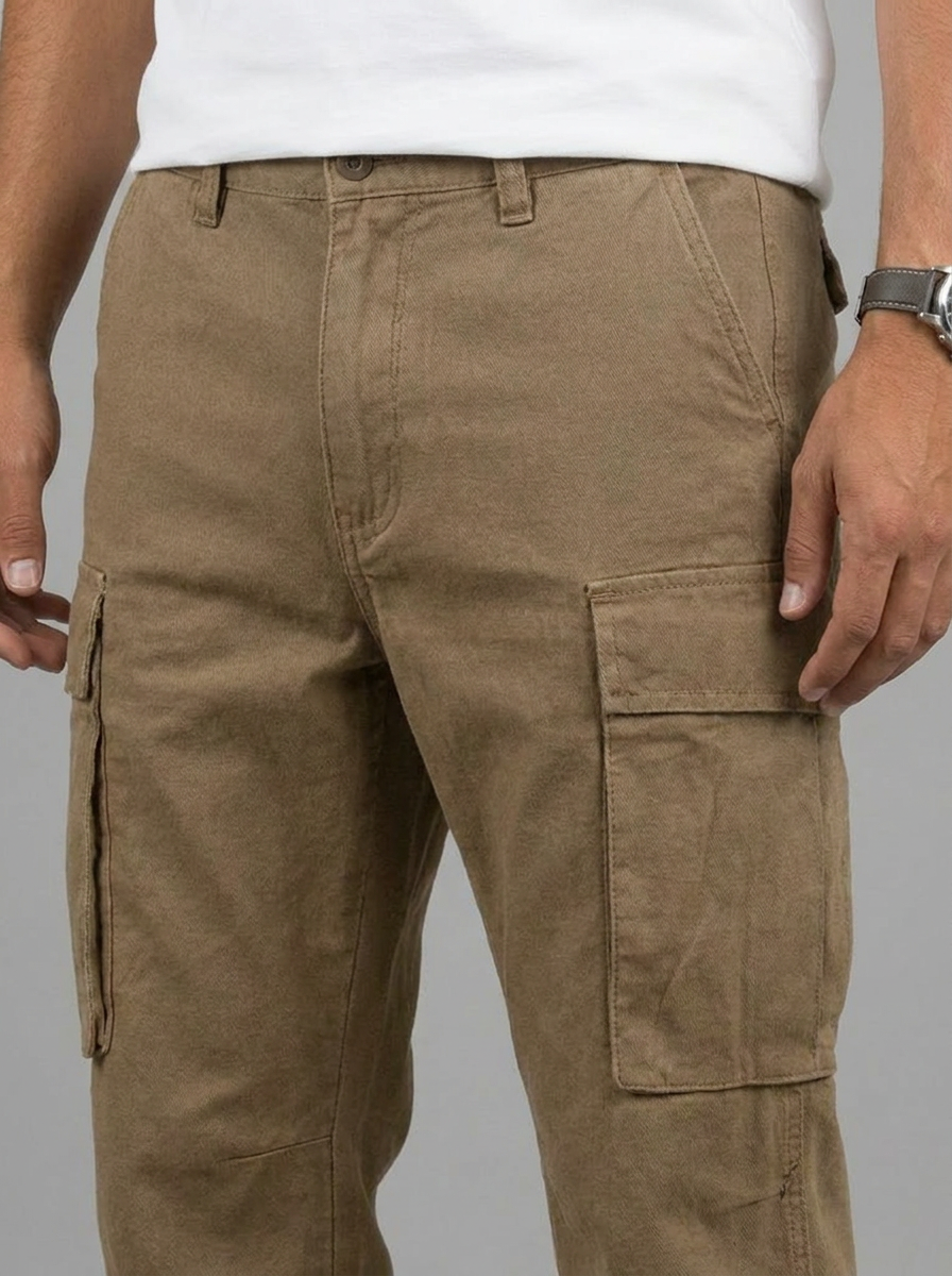 Men's Cargo Trousers Straight Leg Multi-Pocket Casual Everyday Utility