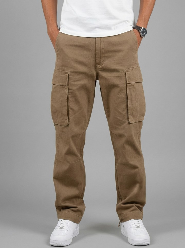 Men's Cargo Trousers Straight Leg Multi-Pocket Casual Everyday Utility