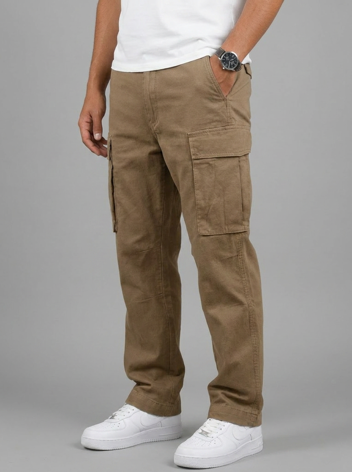 Men's Cargo Trousers Straight Leg Multi-Pocket Casual Everyday Utility