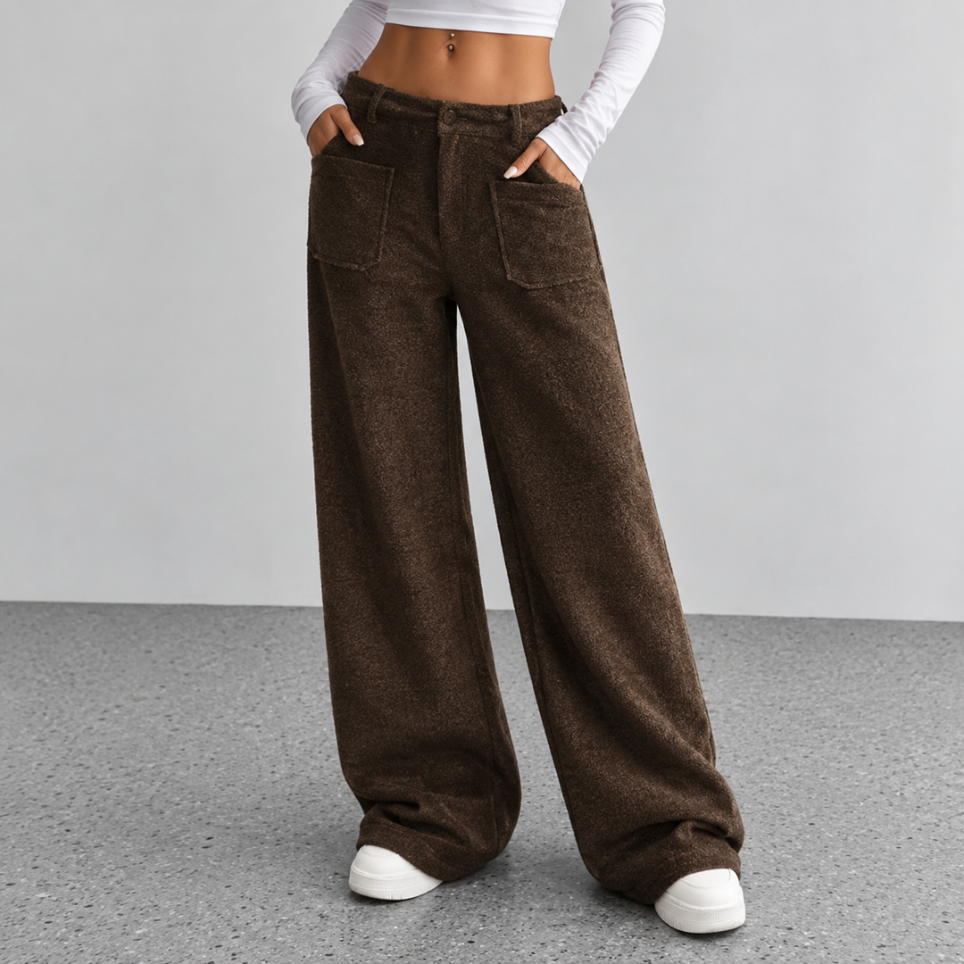 Aurevina | Chic Wide-Leg Trousers with Convenient Pockets