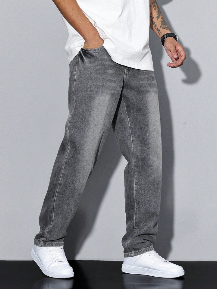 Men's Casual Straight Fit Jeans Versatile Everyday Wear Stylish Comfort