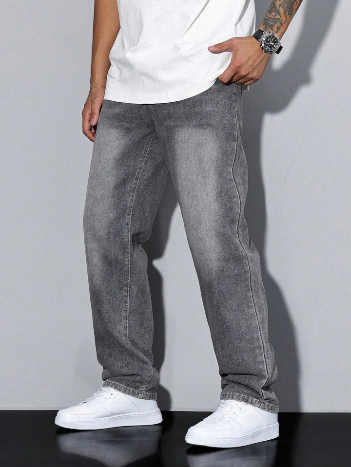 Men's Casual Straight Fit Jeans Versatile Everyday Wear Stylish Comfort