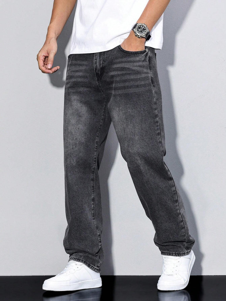 Men's Casual Straight Fit Jeans Versatile Everyday Wear Stylish Comfort