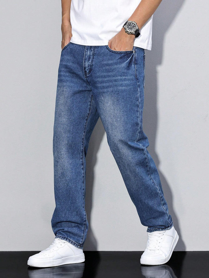 Men's Casual Straight Fit Jeans Versatile Everyday Wear Stylish Comfort