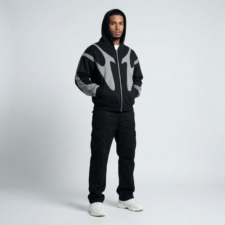 Men's Zip Hoodie Hooded Sweatshirt Full-Zip Drawstring Casual Sport Loungewear Everyday Streetwear Urban