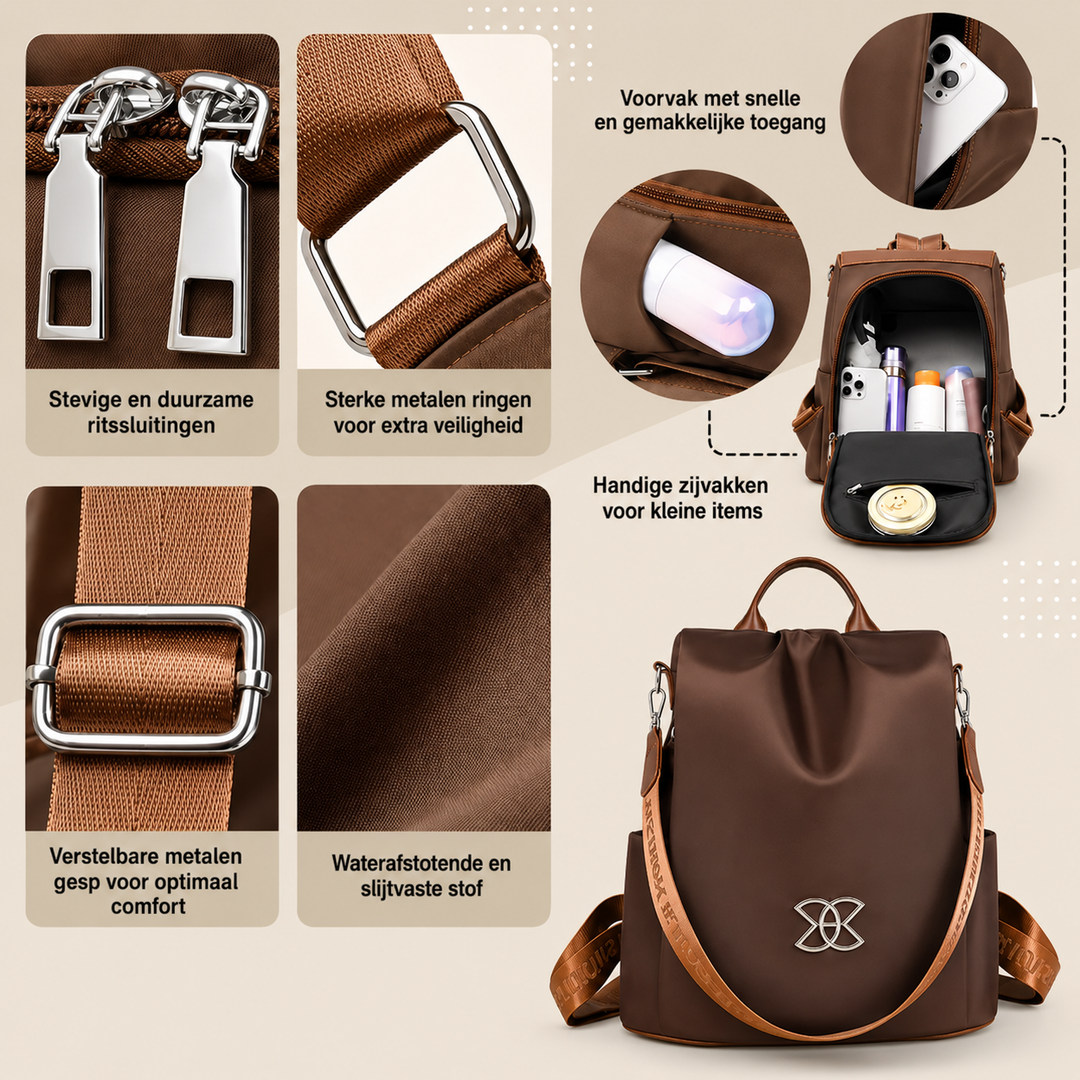 Vionelle | Secure Anti-Theft Backpack Featuring Concealed Zippers