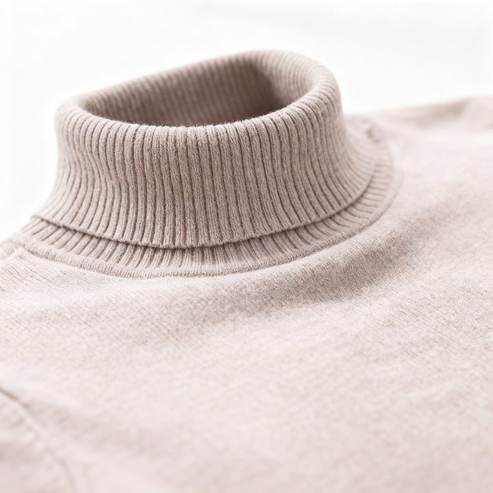 Men's Knit Turtleneck Sweater Slim Fit Long-Sleeve Ribbed Roll-Neck Casual Smart-Casual Layering Autumn Winter Everyday Wear