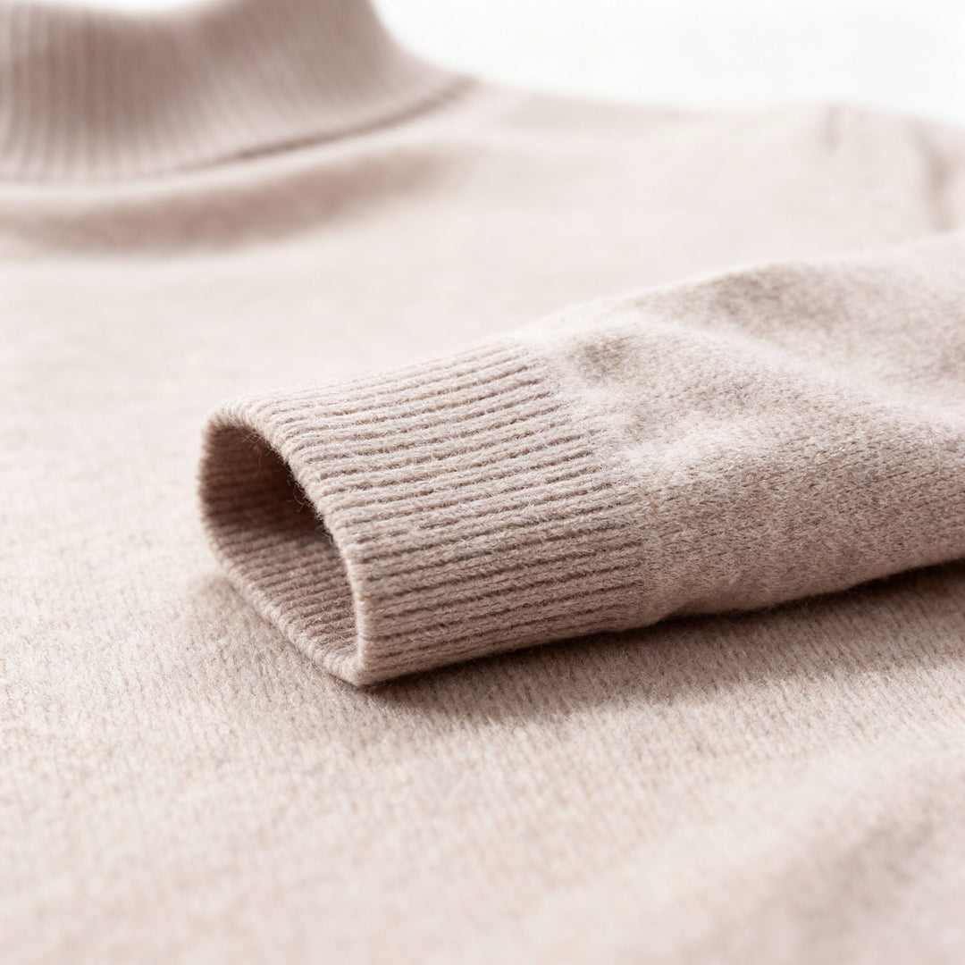 Men's Knit Turtleneck Sweater Slim Fit Long-Sleeve Ribbed Roll-Neck Casual Smart-Casual Layering Autumn Winter Everyday Wear