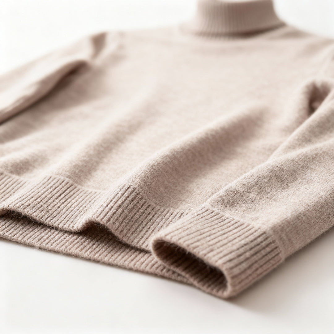 Men's Knit Turtleneck Sweater Slim Fit Long-Sleeve Ribbed Roll-Neck Casual Smart-Casual Layering Autumn Winter Everyday Wear