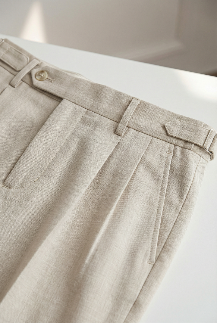 Men's Pleated Trousers Tapered Flat-Front Tailored Smart-Casual Office Formal Business Everyday Classic Versatile