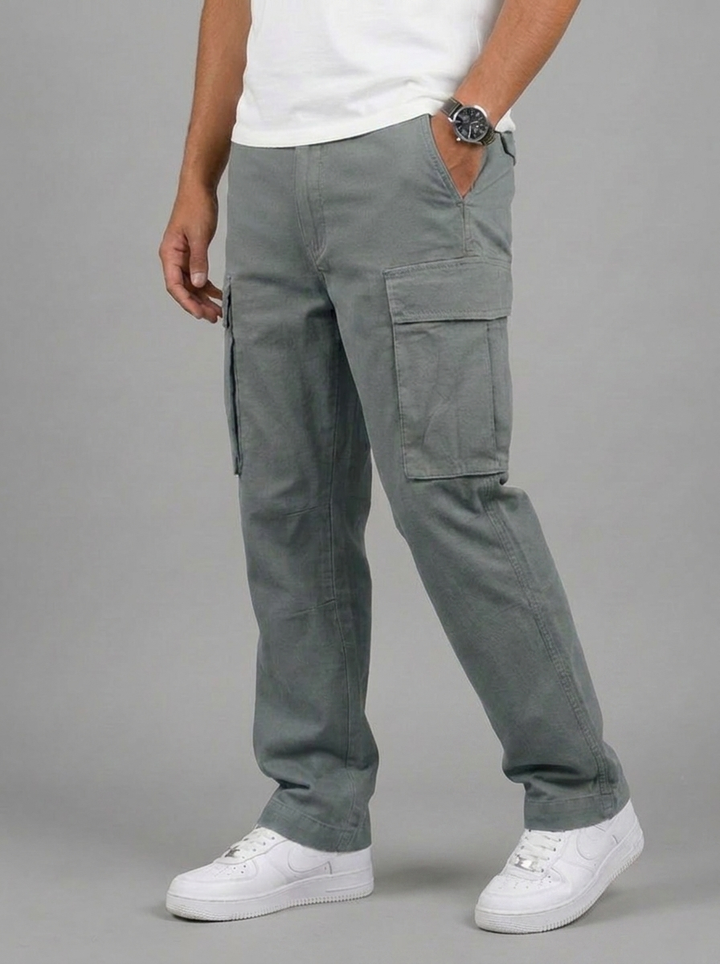 Men's Cargo Trousers Straight Leg Multi-Pocket Casual Everyday Utility