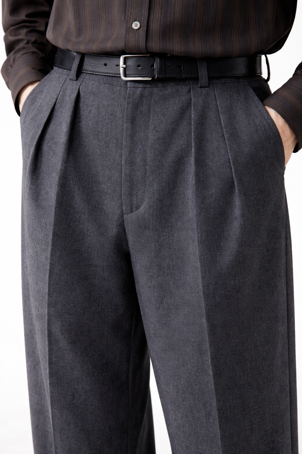 Men's Tailored Trousers Classic Slim Fit Flat-Front Straight Leg Smart-Casual Office Formal Business Everyday Thornton