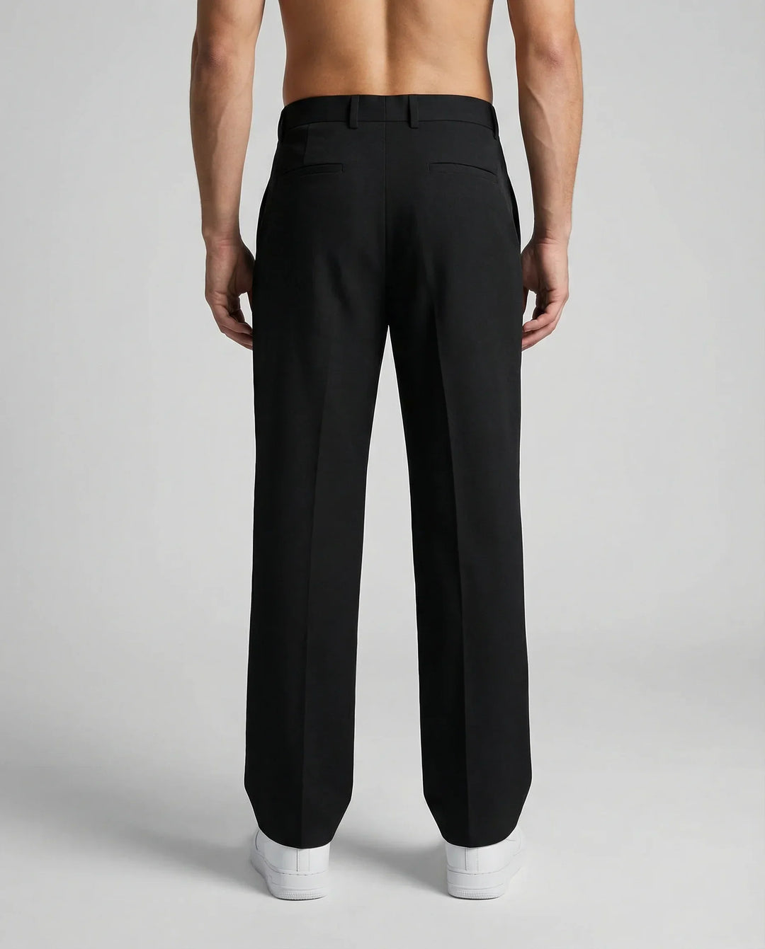 Men's Tailored Wide Leg Trousers Smart-Casual Relaxed Fit Classic Style Everyday
