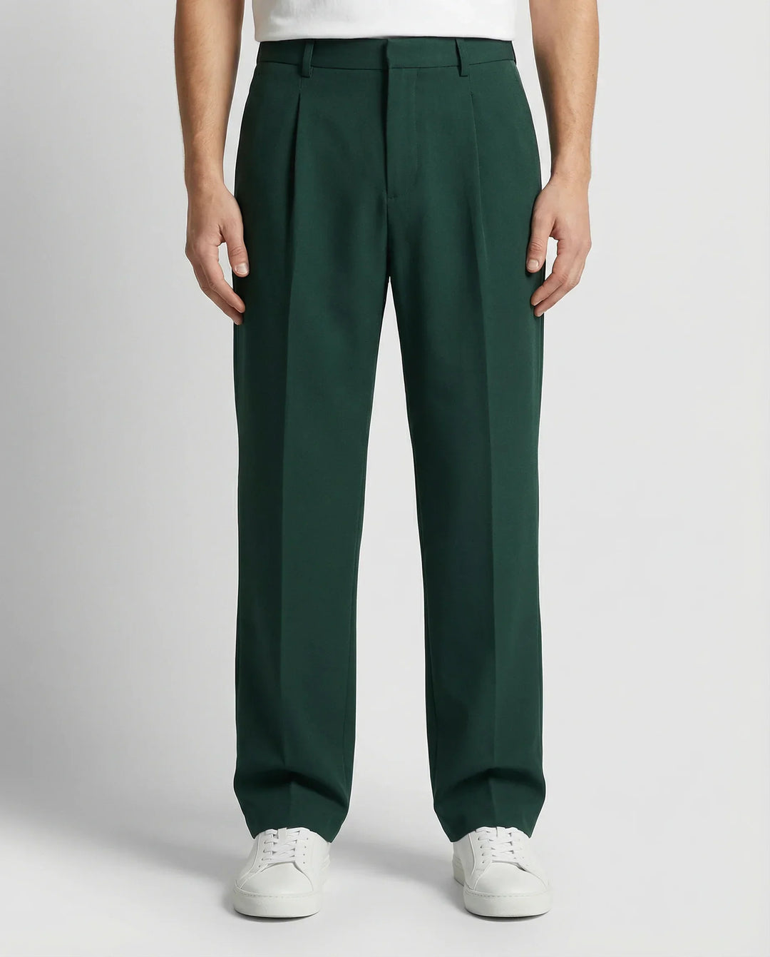 Men's Tailored Wide Leg Trousers Smart-Casual Relaxed Fit Classic Style Everyday