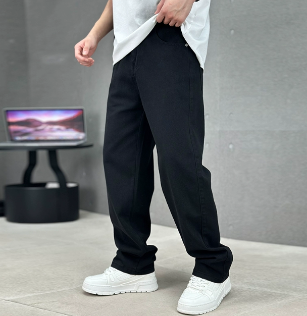 Men's Straight Leg Jeans Loose Fit Denim Casual Everyday Relaxed Streetwear Washed Five-Pocket Felix