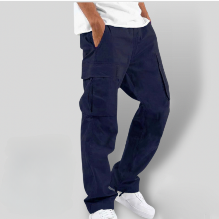 Men's Cargo Trousers Loose Fit Utility Pockets Drawstring Casual Streetwear Workwear Everyday Seth