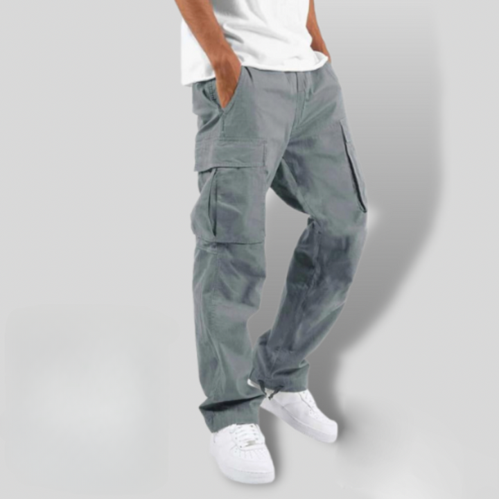 Men's Cargo Trousers Loose Fit Utility Pockets Drawstring Casual Streetwear Workwear Everyday Seth