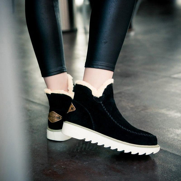 Lyn | Women's Faux Fur Trim Suede Winter Boot