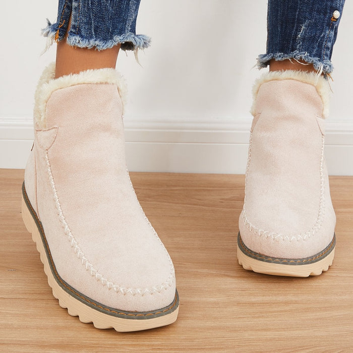 Lyn | Women's Faux Fur Trim Suede Winter Boot