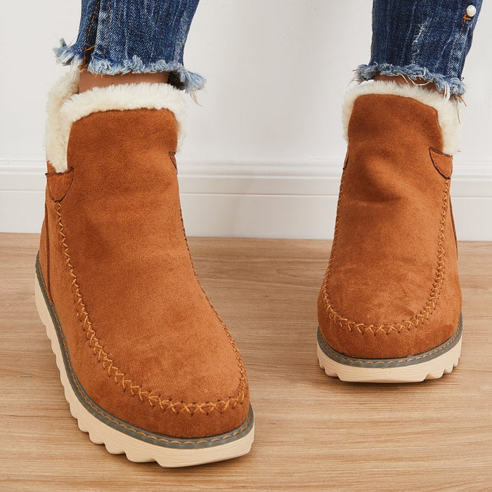 Lyn | Women's Faux Fur Trim Suede Winter Boot