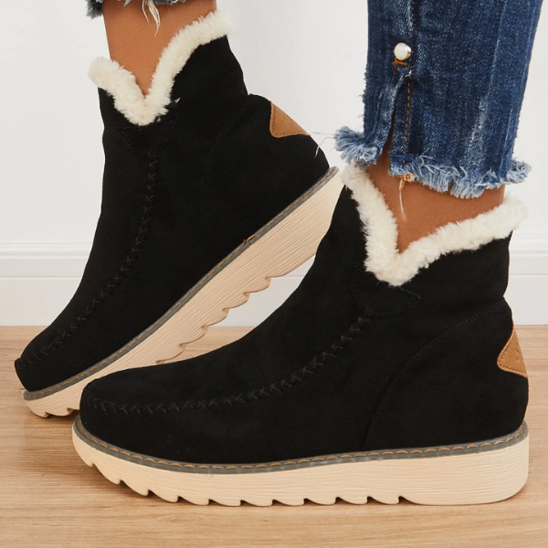Lyn | Women's Faux Fur Trim Suede Winter Boot