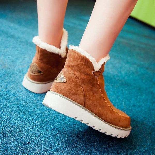 Lyn | Women's Faux Fur Trim Suede Winter Boot
