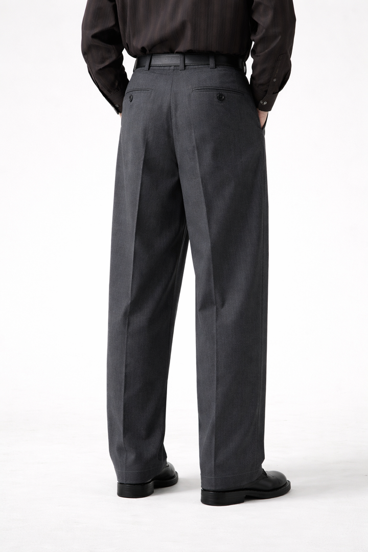 Men's Tailored Trousers Classic Slim Fit Flat-Front Straight Leg Smart-Casual Office Formal Business Everyday Thornton
