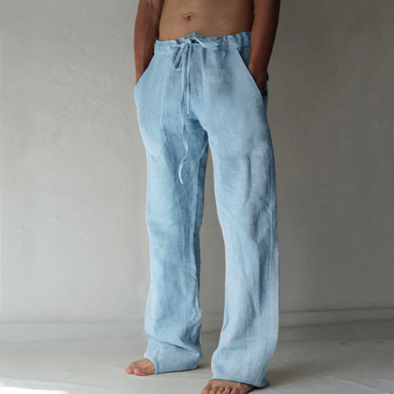 Men's Casual Trousers Straight Fit Flat-Front Tapered Smart-Casual Office Everyday Tailored Versatile Relaxed Thane