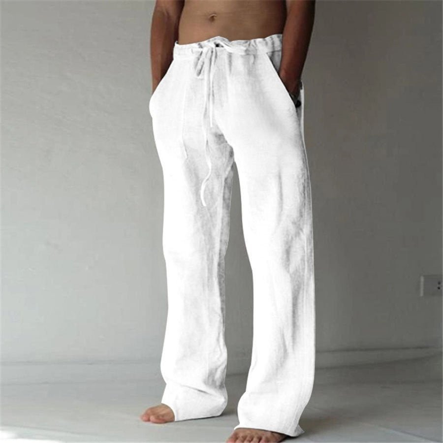 Men's Casual Trousers Straight Fit Flat-Front Tapered Smart-Casual Office Everyday Tailored Versatile Relaxed Thane