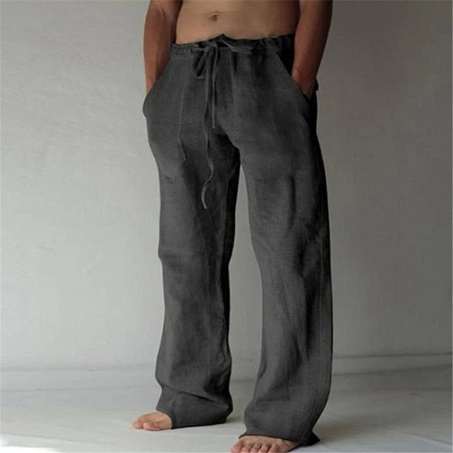 Men's Casual Trousers Straight Fit Flat-Front Tapered Smart-Casual Office Everyday Tailored Versatile Relaxed Thane