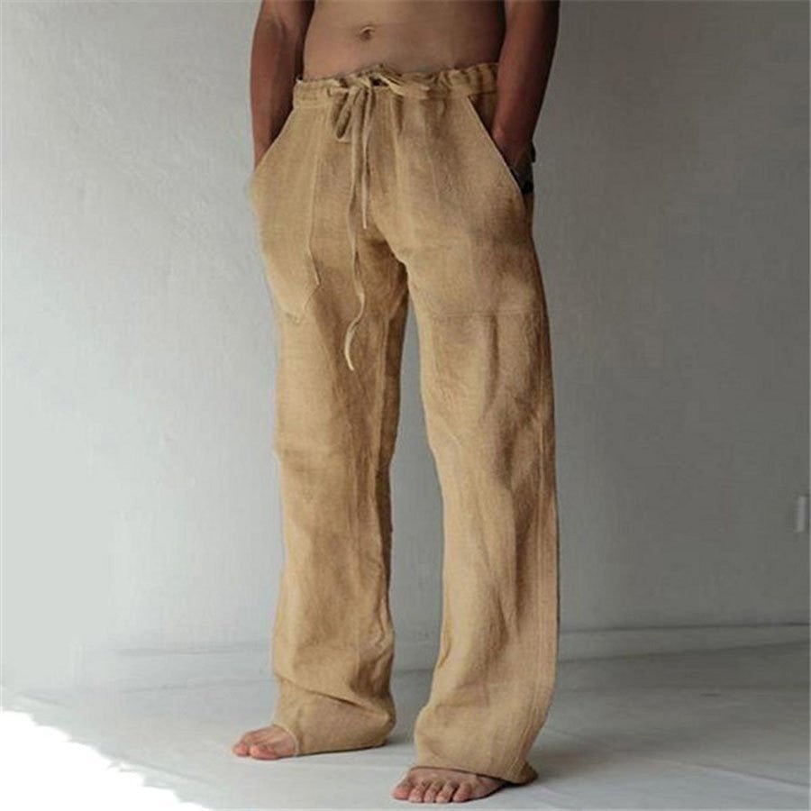 Men's Casual Trousers Straight Fit Flat-Front Tapered Smart-Casual Office Everyday Tailored Versatile Relaxed Thane