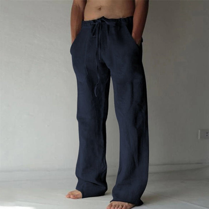 Men's Casual Trousers Straight Fit Flat-Front Tapered Smart-Casual Office Everyday Tailored Versatile Relaxed Thane