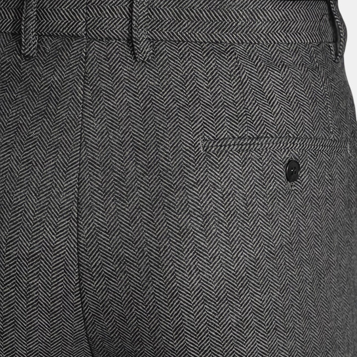 Men's Dress Trousers Slim Fit Vintage Flat-Front Tailored Smart-Casual Office Formal Everyday Edmund