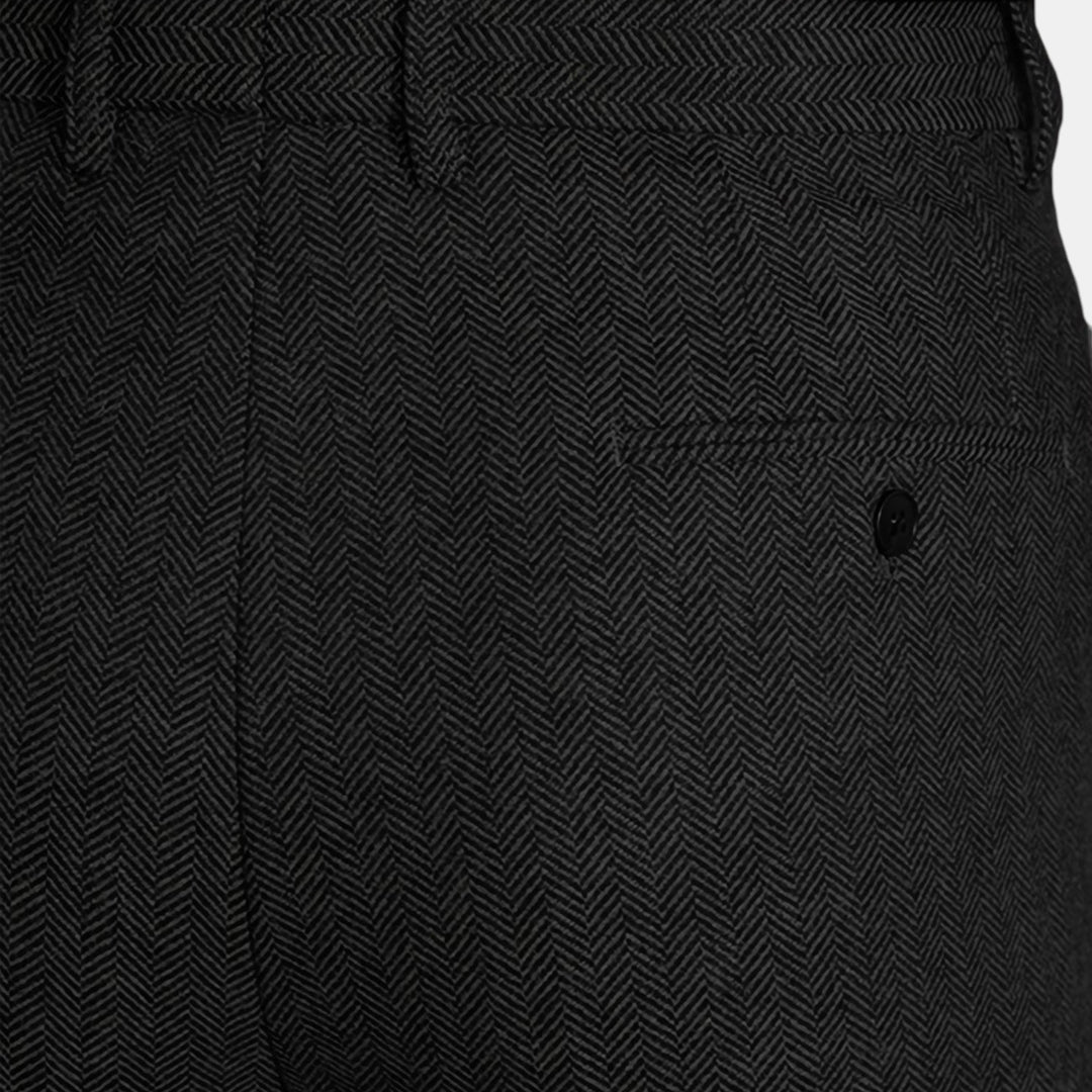 Men's Dress Trousers Slim Fit Vintage Flat-Front Tailored Smart-Casual Office Formal Everyday Edmund