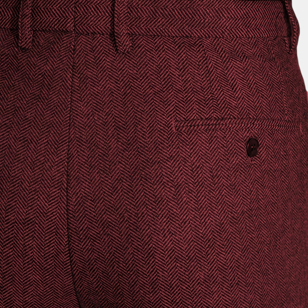 Men's Dress Trousers Slim Fit Vintage Flat-Front Tailored Smart-Casual Office Formal Everyday Edmund