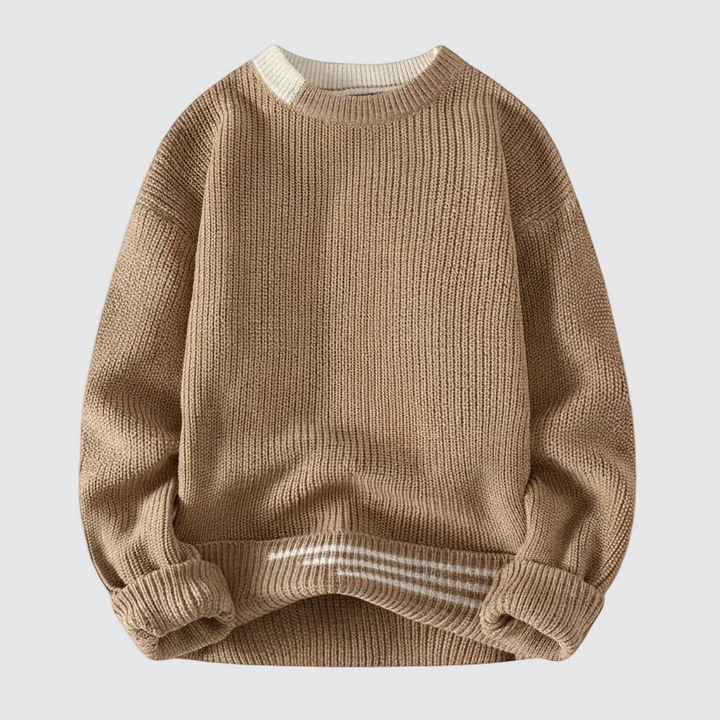 Men's Knitted Crewneck Pullover Casual Fit Long Sleeve Relaxed Style Everyday