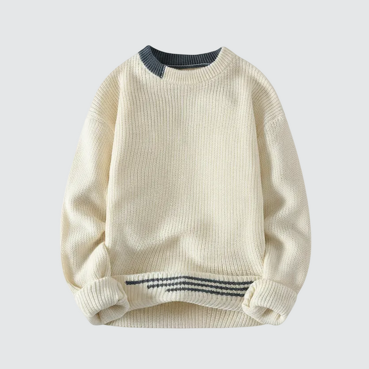 Men's Knitted Crewneck Pullover Casual Fit Long Sleeve Relaxed Style Everyday