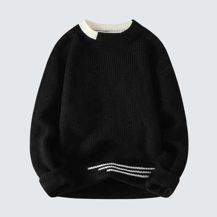 Men's Knitted Crewneck Pullover Casual Fit Long Sleeve Relaxed Style Everyday
