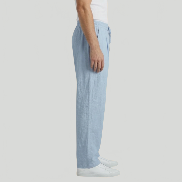 Men's Relaxed Drawstring Trousers Loose Fit Elastic Waist Casual Summer Everyday Lounge Oliver