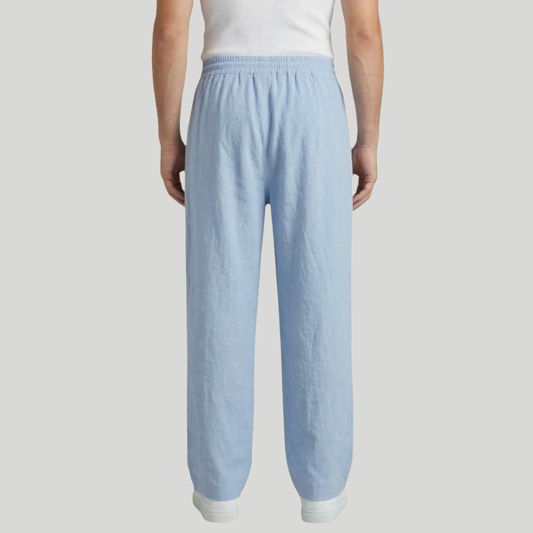 Men's Relaxed Drawstring Trousers Loose Fit Elastic Waist Casual Summer Everyday Lounge Oliver