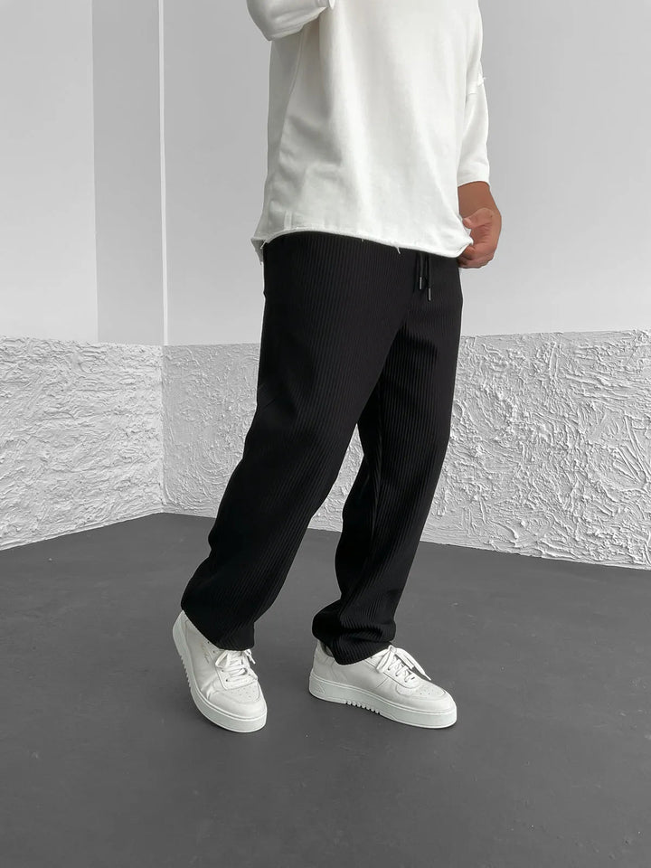 Men's Wide-Leg Pants Baggy Stretch Waist Relaxed Fit Casual Everyday