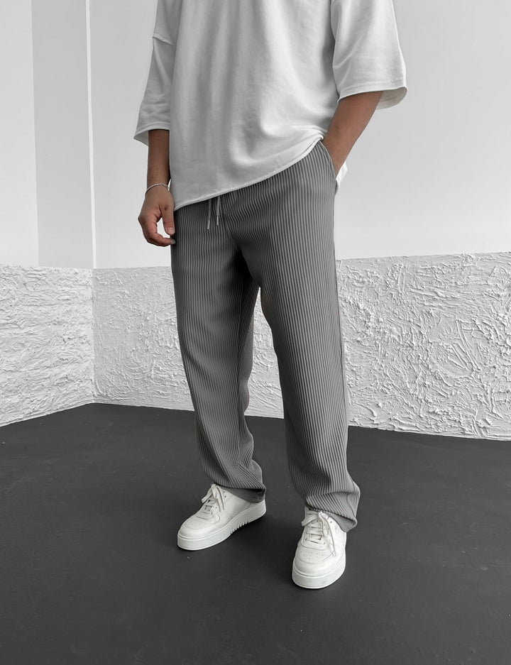 Men's Wide-Leg Pants Baggy Stretch Waist Relaxed Fit Casual Everyday