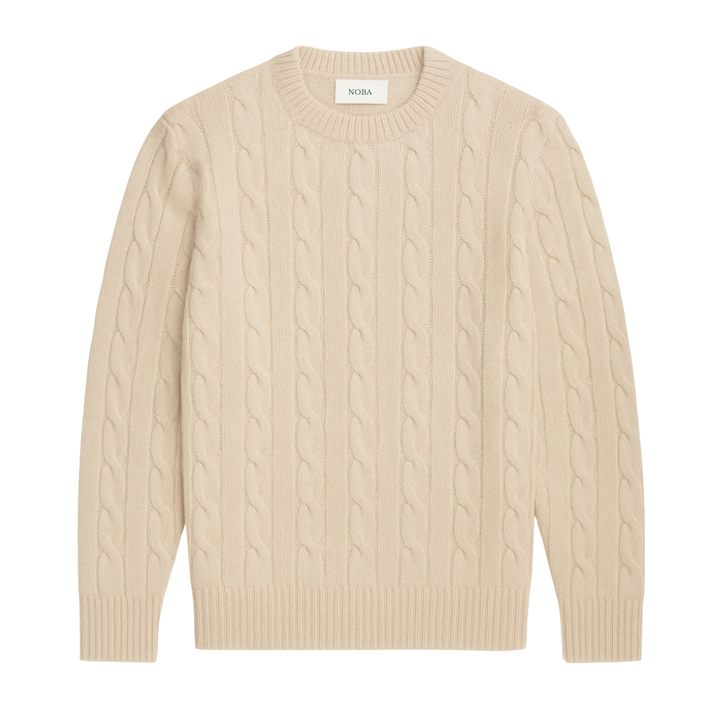Men's Cable Knit Sweater Regular Fit Long Sleeve Crew Neck Casual Everyday